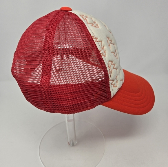 THE NORTH FACE RED MESH SNAPBACK TRUCKER HAT BASEBALL CAP OUTDOOR WOMEN OS TREES - Picture 6 of 11